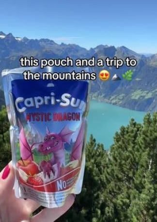 plans for the weekend already made ☀️🌿 #caprisun #mysticdragon #pouch #mountain #iconic 
