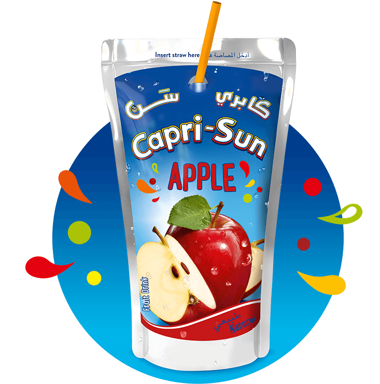 Capri Sun Apple 100ml with background and splashes Nigeria